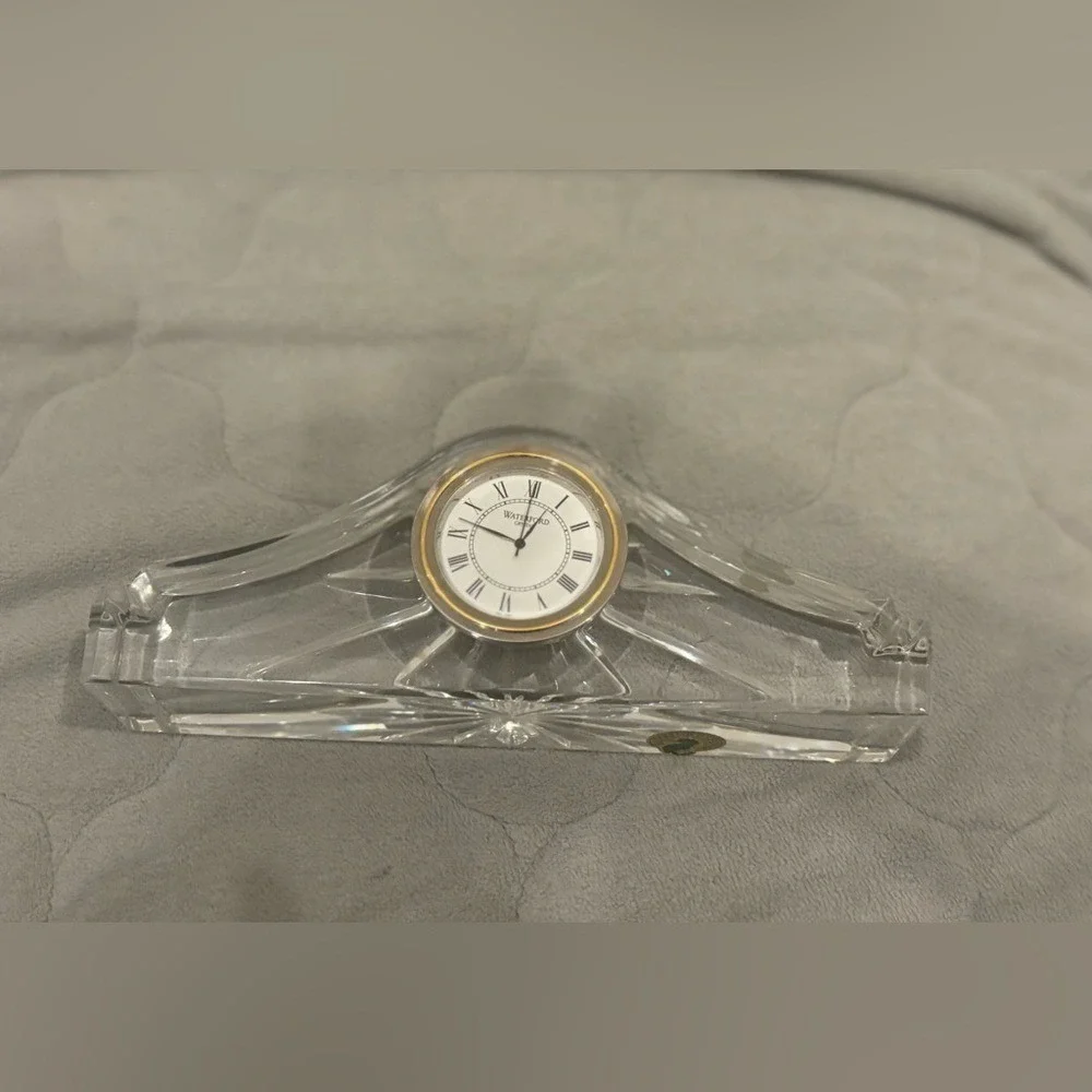 Waterford Crystal Clock with Silver and Gold Accents